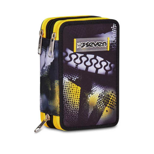 Picture of SEVEN 3 ZIPPER GOLDEN PAINT PENCIL CASE